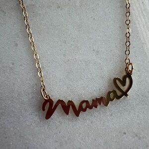 18k Gold plated Mama Necklace with Heart Pendant